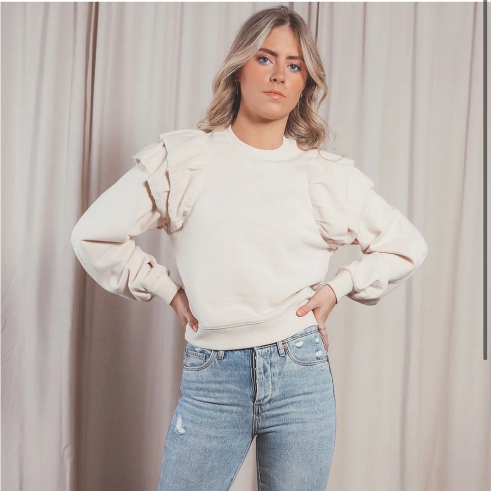 NWOT Pistola Dylan Ruffle Sweatshirt